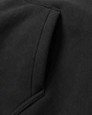 Essential Oversized Hoodie in Black, fabric and construction detail