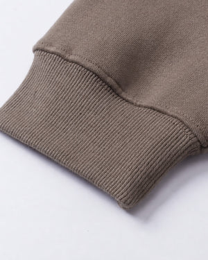 Essential Oversized Hoodie in Brown, fabric and construction detail