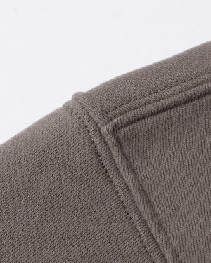 Essential Oversized Hoodie in Brown, fabric and construction detail