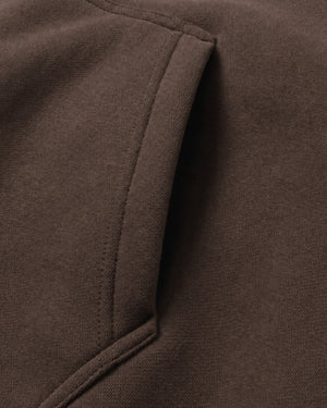 Essential Oversized Hoodie in Coffee, fabric and construction detail