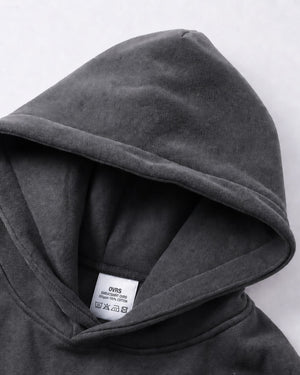 Essential Oversized Hoodie in Dark Gray, fabric and construction detail