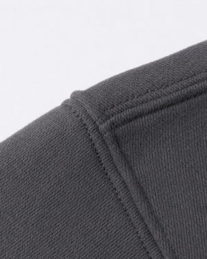 Essential Oversized Hoodie in Dark Gray, fabric and construction detail