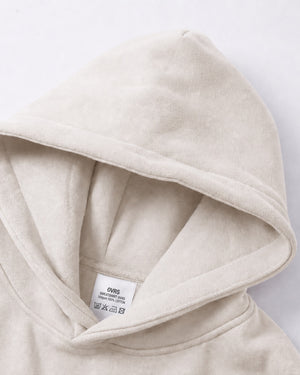 Essential Oversized Hoodie in Off-White, fabric and construction detail