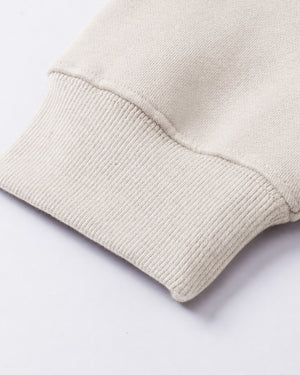 Essential Oversized Hoodie in Off-White, fabric and construction detail