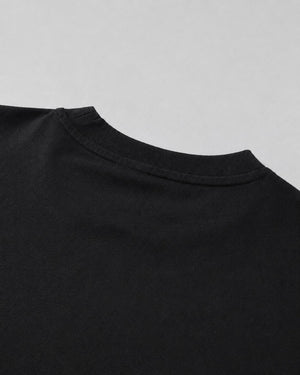 Essential Oversized T-Shirt in Black, fabric and construction detail