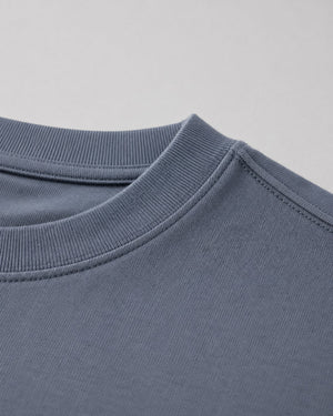Essential Oversized T-Shirt in Gray Blue, fabric and construction detail
