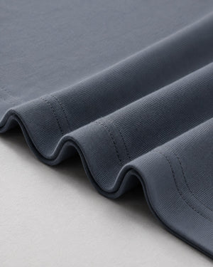 Essential Oversized T-Shirt in Gray Blue, fabric and construction detail
