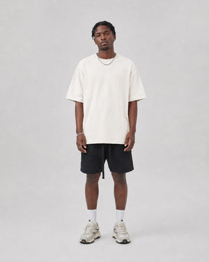 Essential Oversized T-Shirt in Off-White, full length view on model