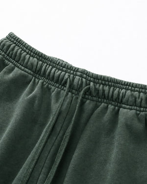 Essential Relaxed Short in Green, fabric and construction detail