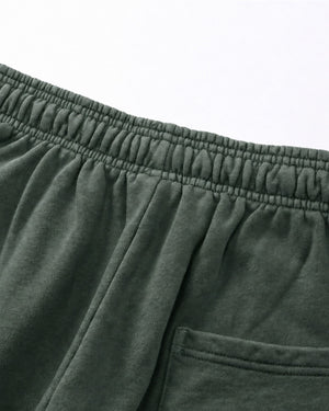 Essential Relaxed Short in Green, fabric and construction detail