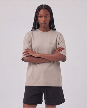 Logo Oversized T-Shirt in Brown, front view on model