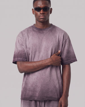 Washed Oversized Set in Dusty Plum, fabric and construction detail