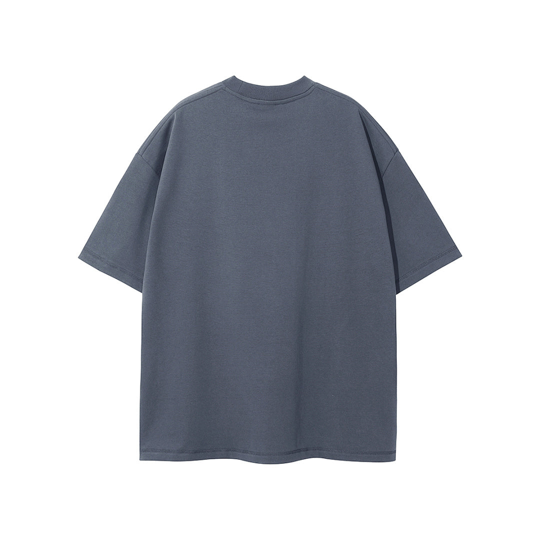 Oversized Piquet T-shirt - Gray Blue