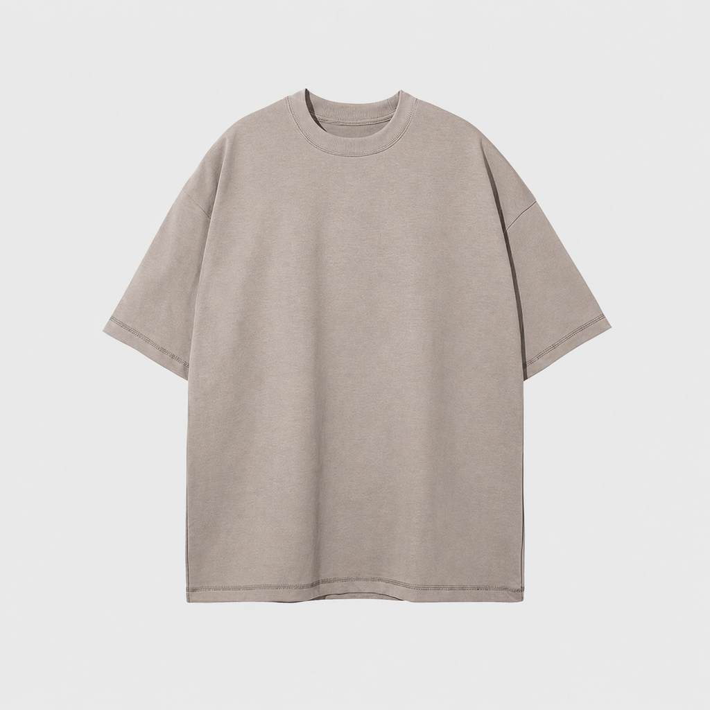 Oversized Piquet T-shirt - Brown