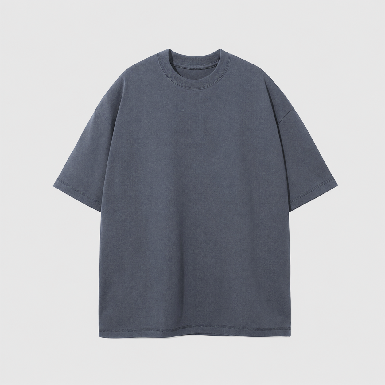 Oversized Piquet T-shirt - Gray Blue