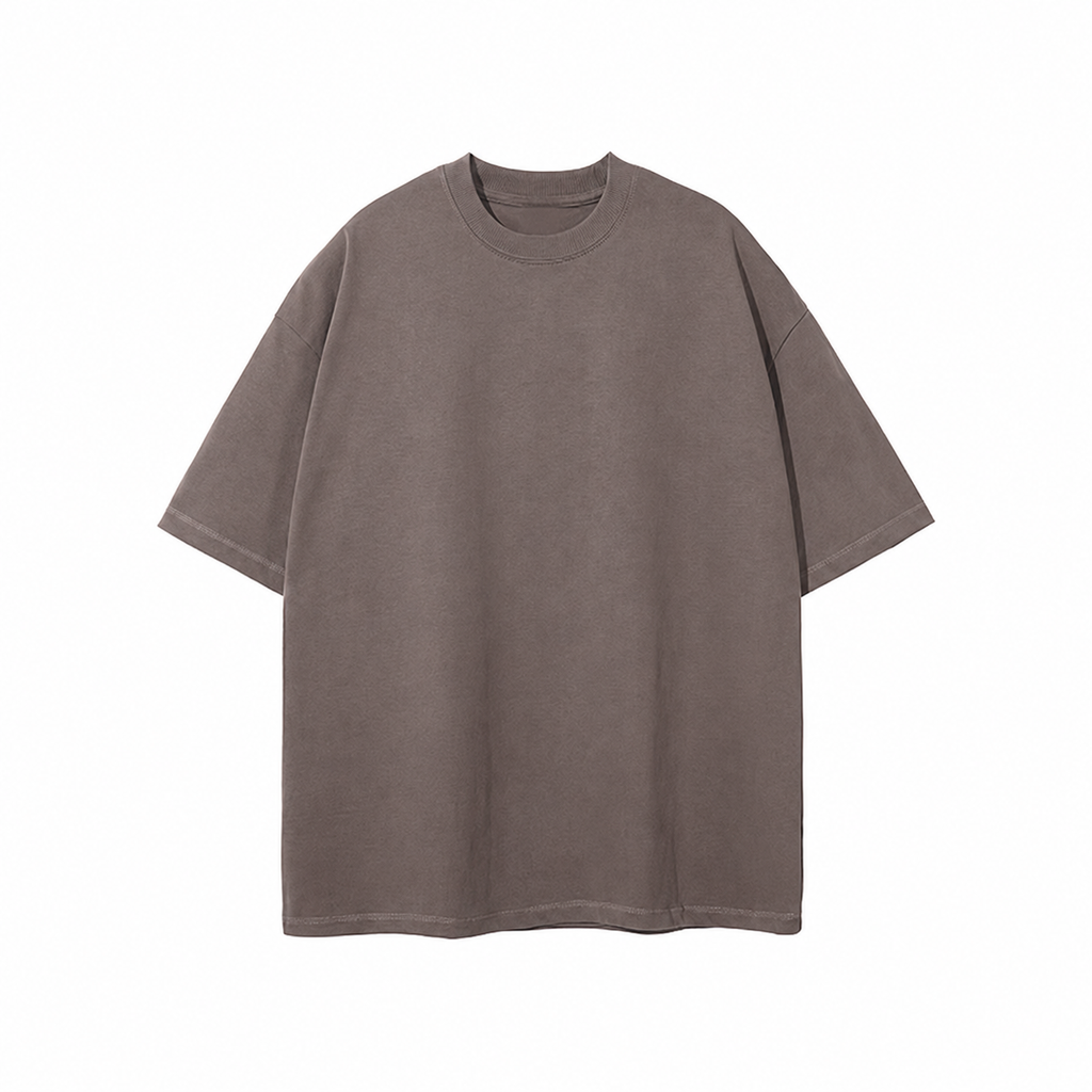 Oversized Piquet T-shirt - Coffee