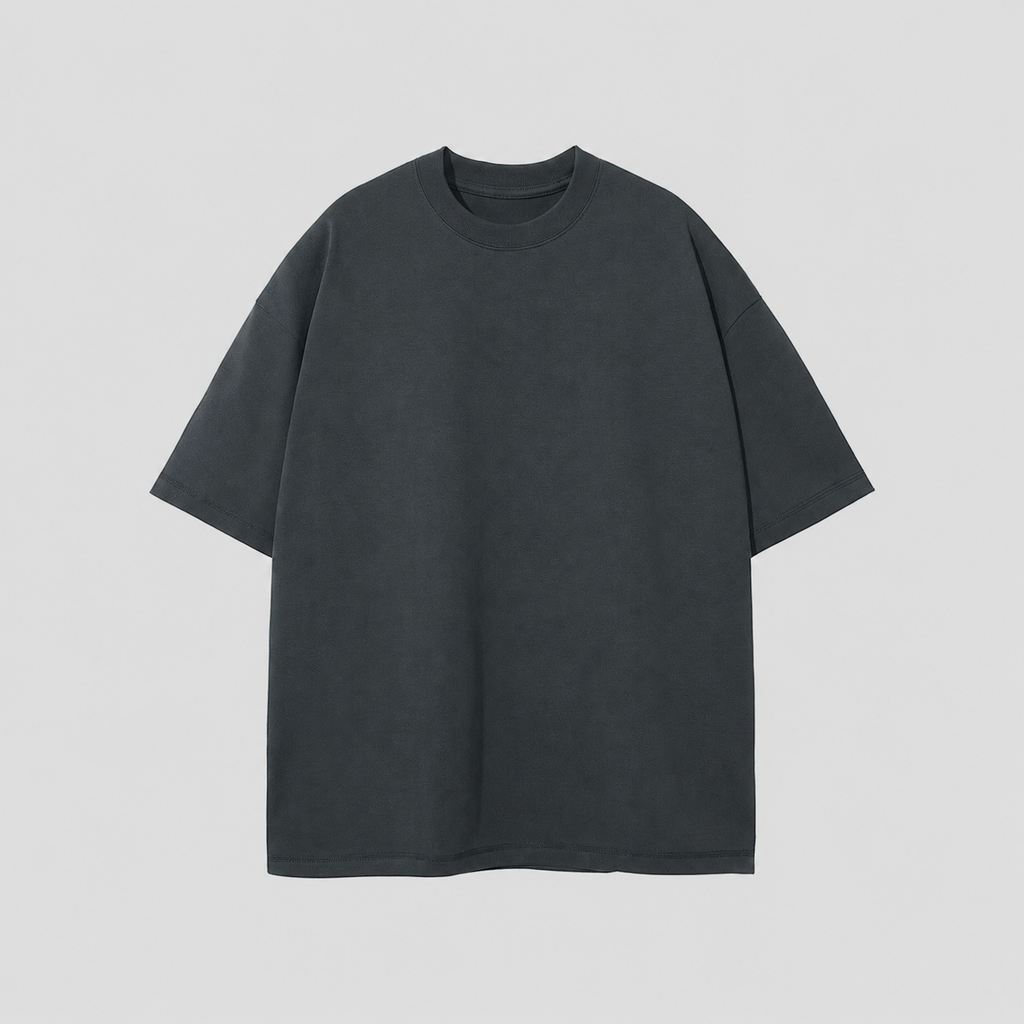 Oversized Piquet T-shirt - Dark Gray