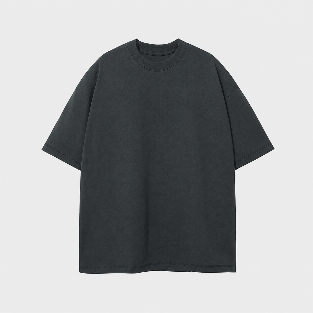 Oversized Piquet T-shirt - Black