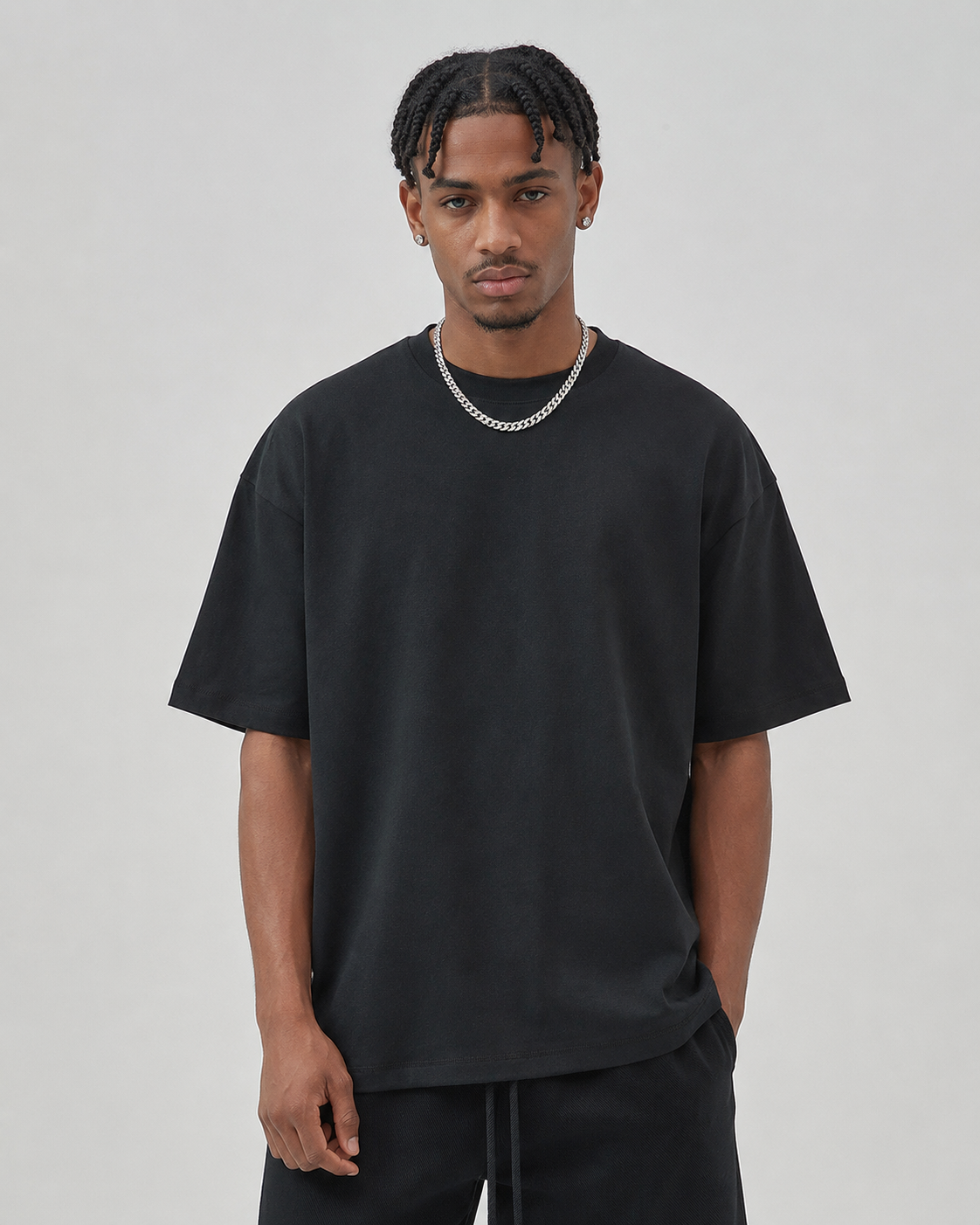 Oversized Piquet T-shirt - Black