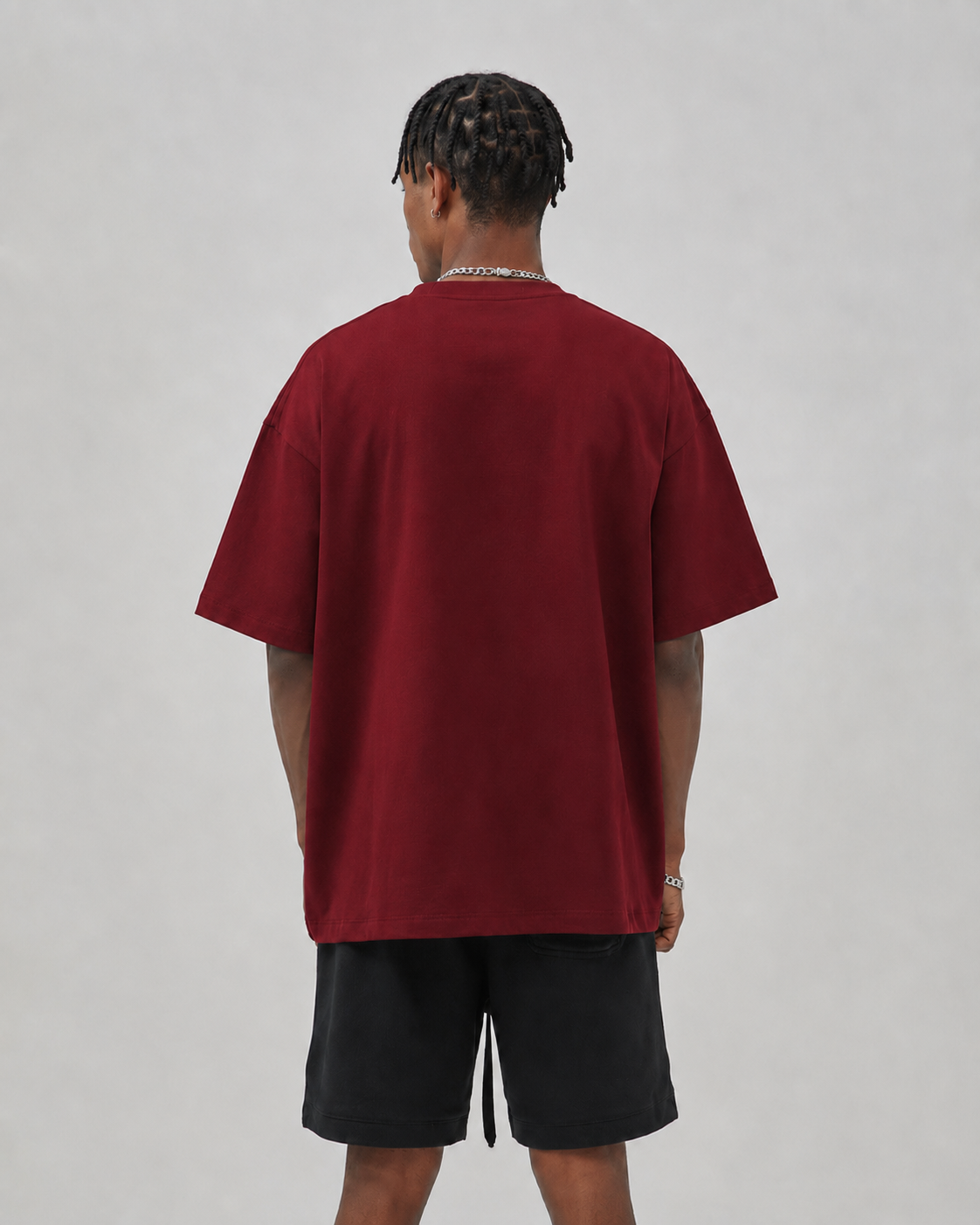 Oversized Piquet T-shirt - Dark Red
