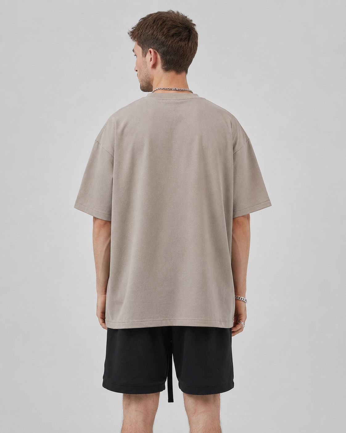 Oversized Piquet T-shirt - Brown