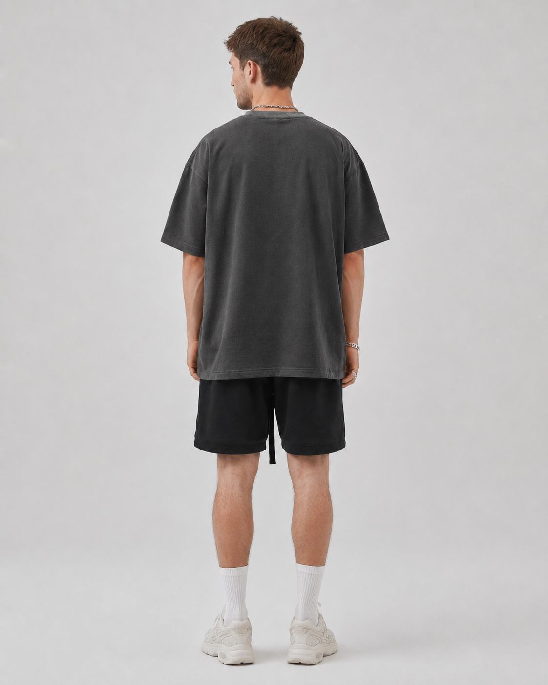 Oversized Piquet T-shirt - Dark Gray