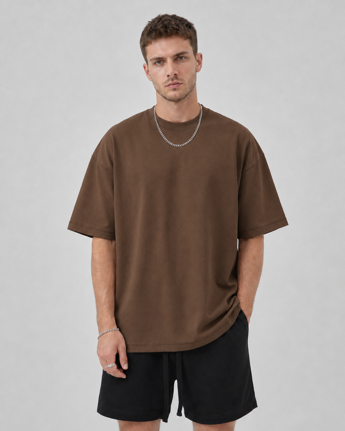 Oversized Piquet T-shirt - Coffe