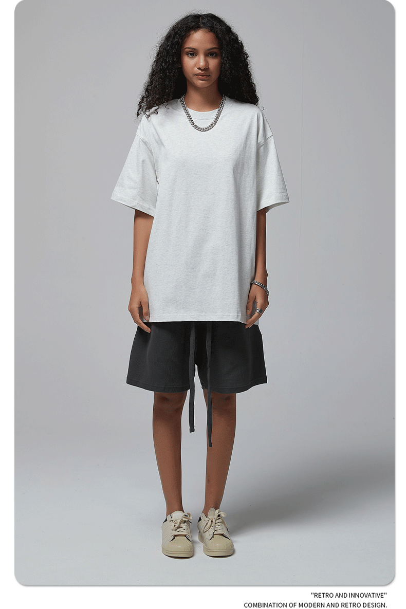 Oversized Piquet T-shirt - Gray Blue