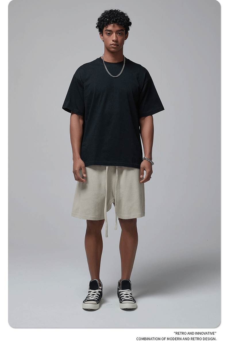 Oversized Piquet T-shirt - Black