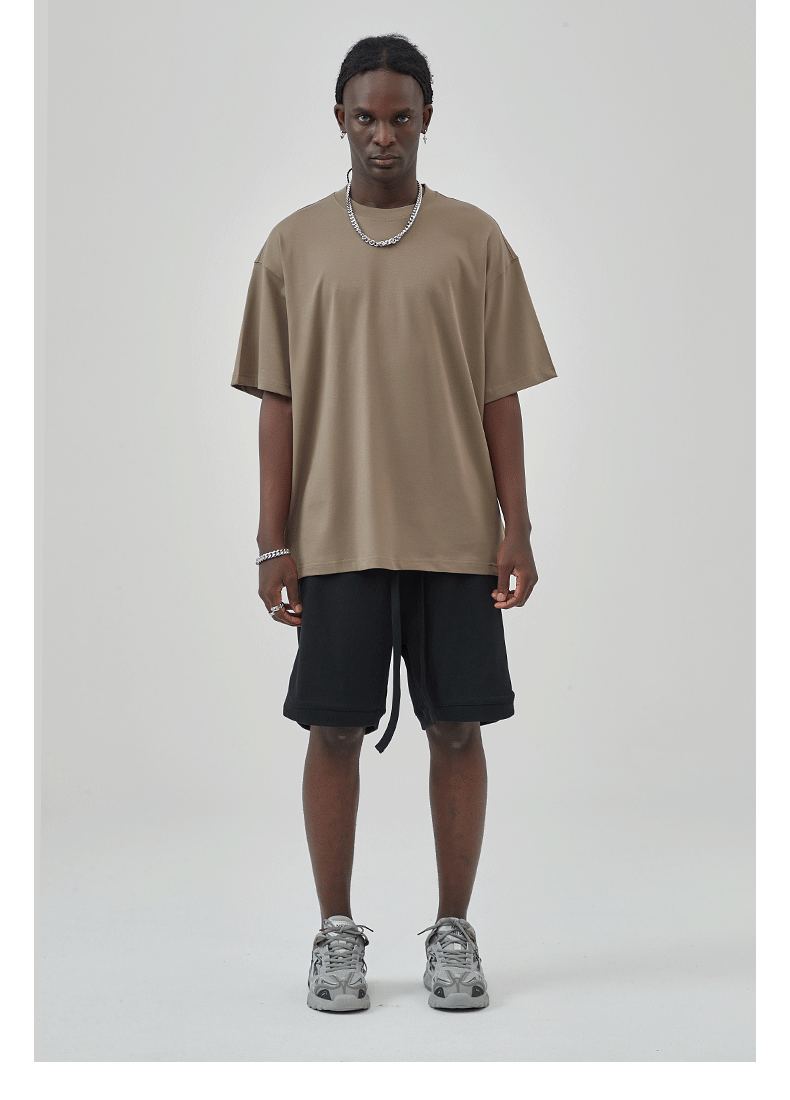 Oversized Piquet T-shirt - Brown