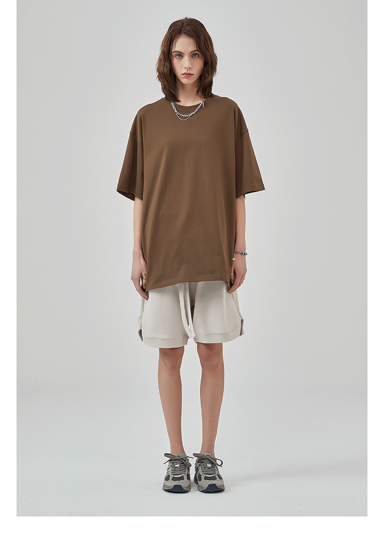 Oversized Piquet T-shirt - Coffee