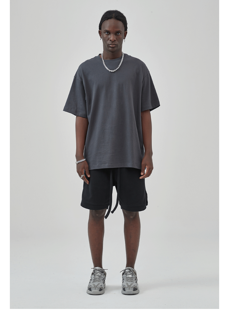 Oversized Piquet T-shirt - Dark Gray