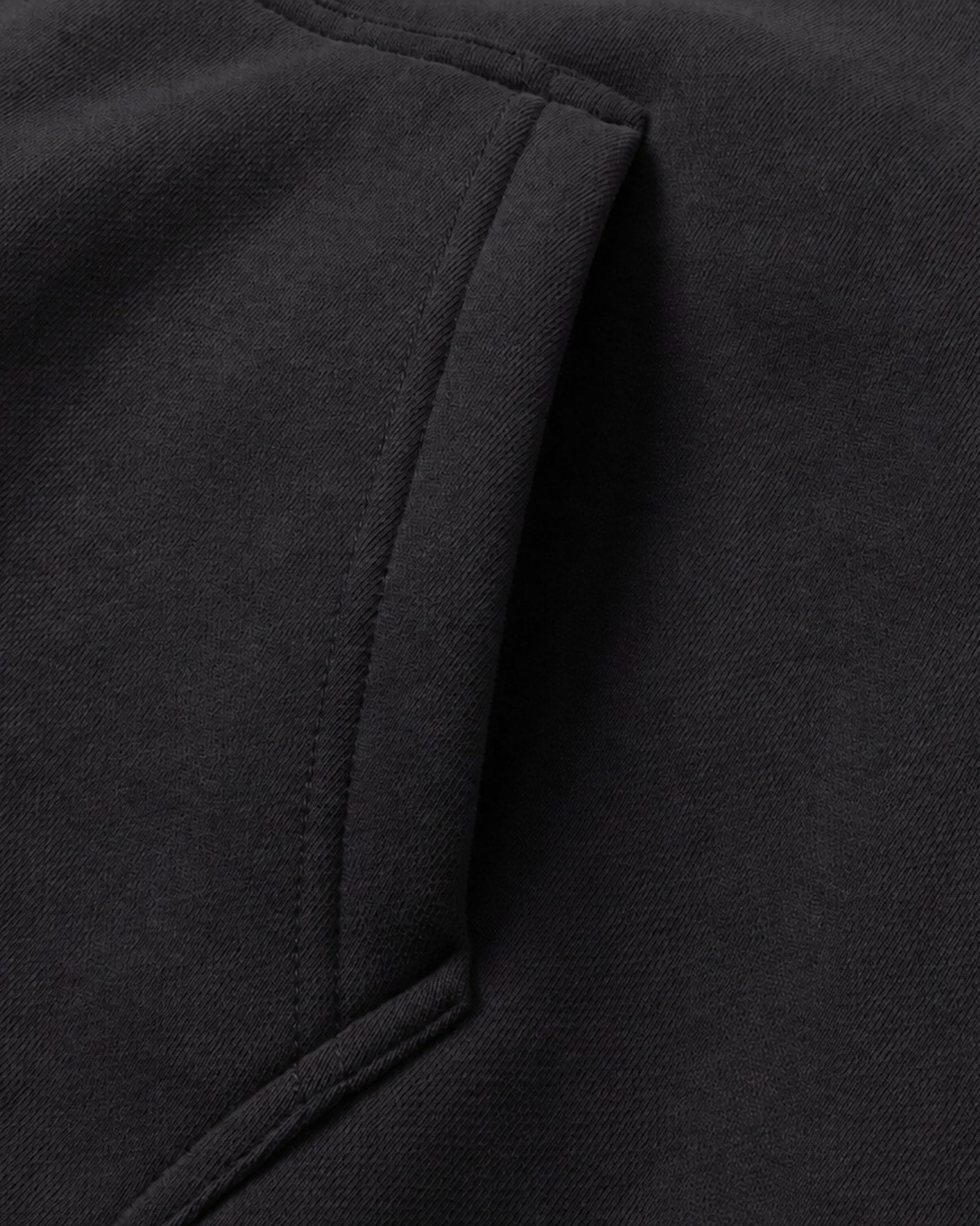Essential Oversized Hoodie in Black, fabric and construction detail