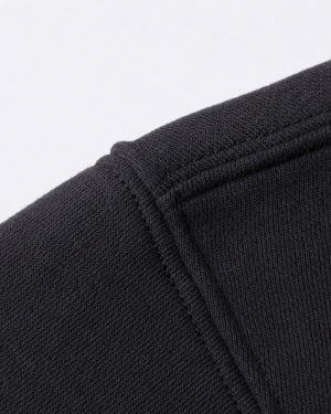Essential Oversized Hoodie in Black, fabric and construction detail