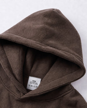 Essential Oversized Hoodie in Coffee, fabric and construction detail