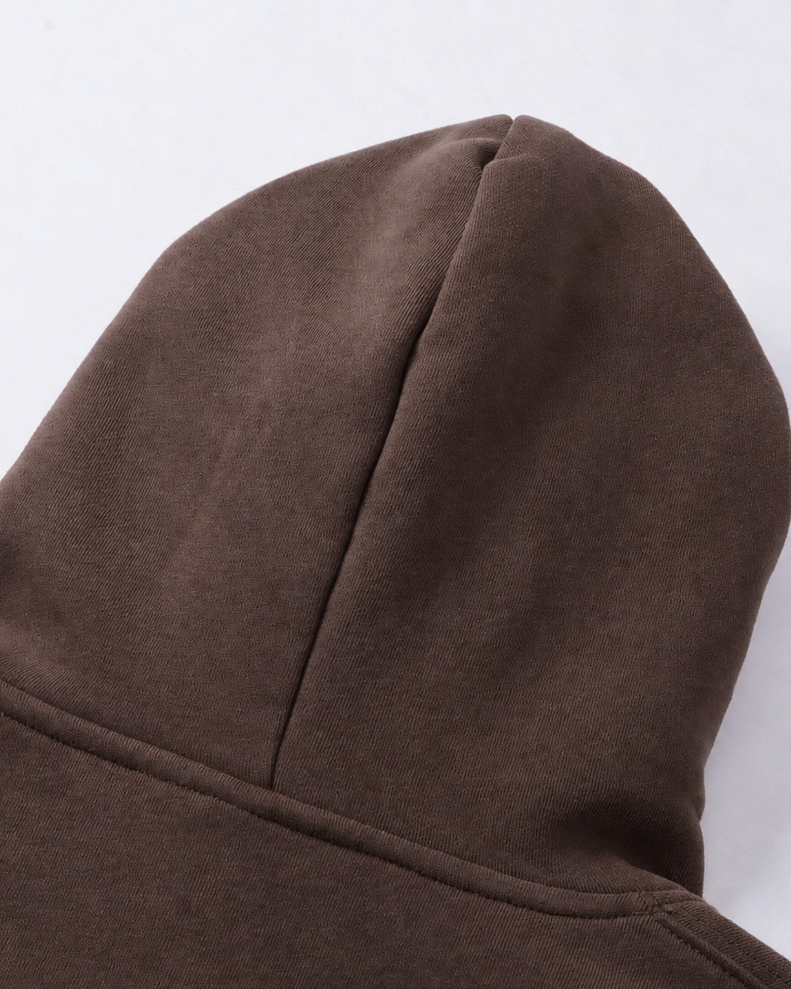 Essential Oversized Hoodie in Coffee, fabric and construction detail