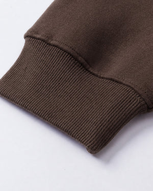Essential Oversized Hoodie in Coffee, fabric and construction detail