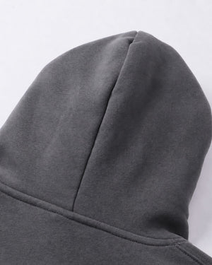 Essential Oversized Hoodie in Dark Gray, fabric and construction detail