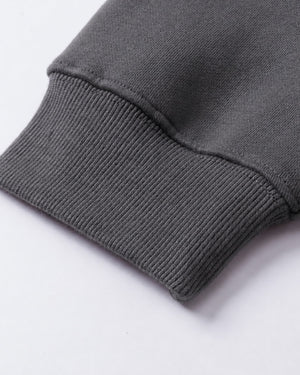 Essential Oversized Hoodie in Dark Gray, fabric and construction detail