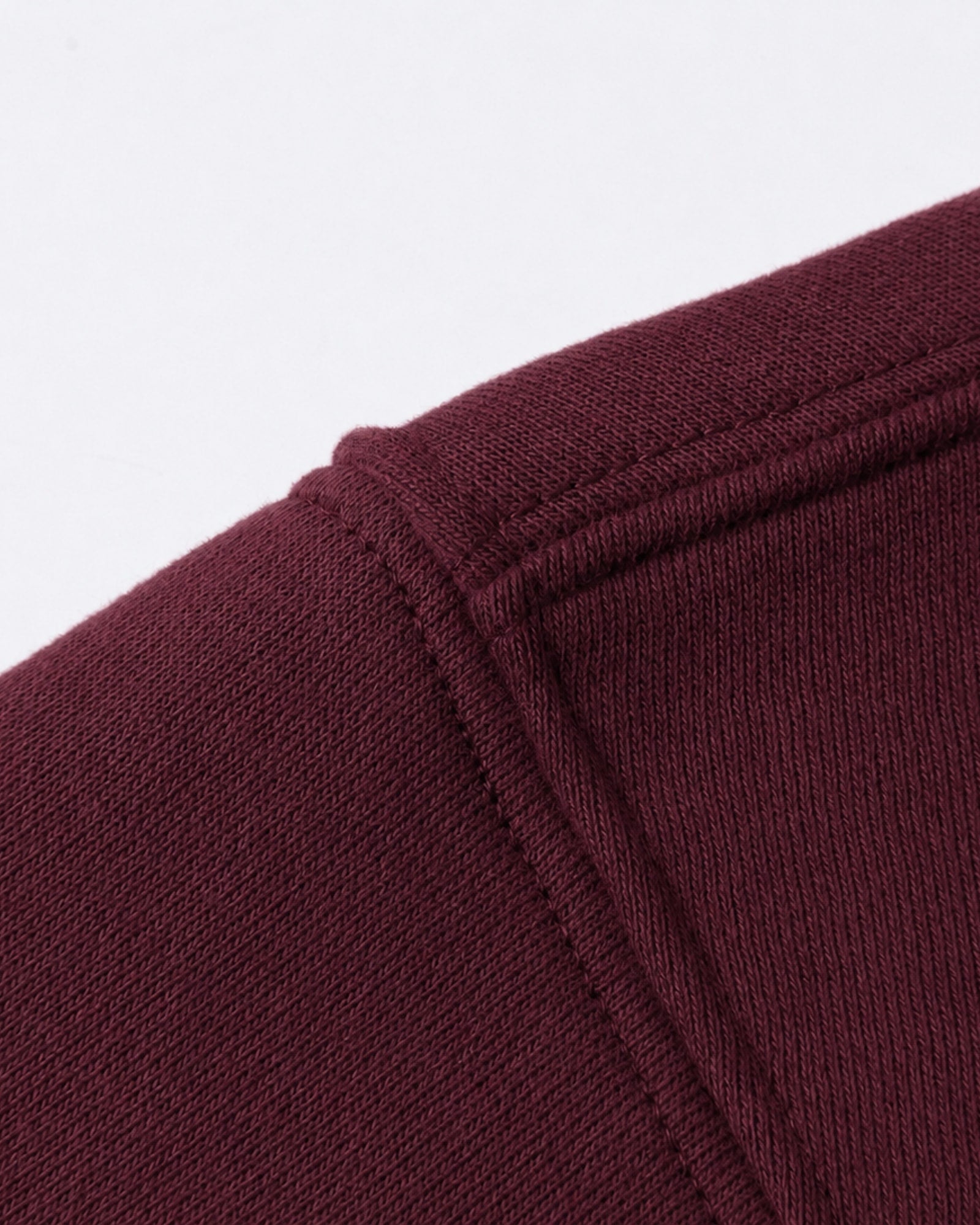 Essential Oversized Hoodie in Dark Red, fabric and construction detail