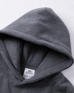 Essential Oversized Hoodie in Gray Blue, fabric and construction detail