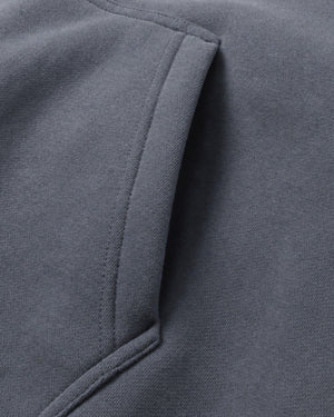 Essential Oversized Hoodie in Gray Blue, fabric and construction detail