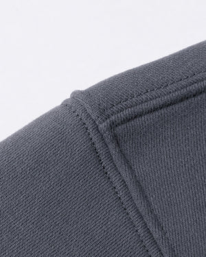 Essential Oversized Hoodie in Gray Blue, fabric and construction detail