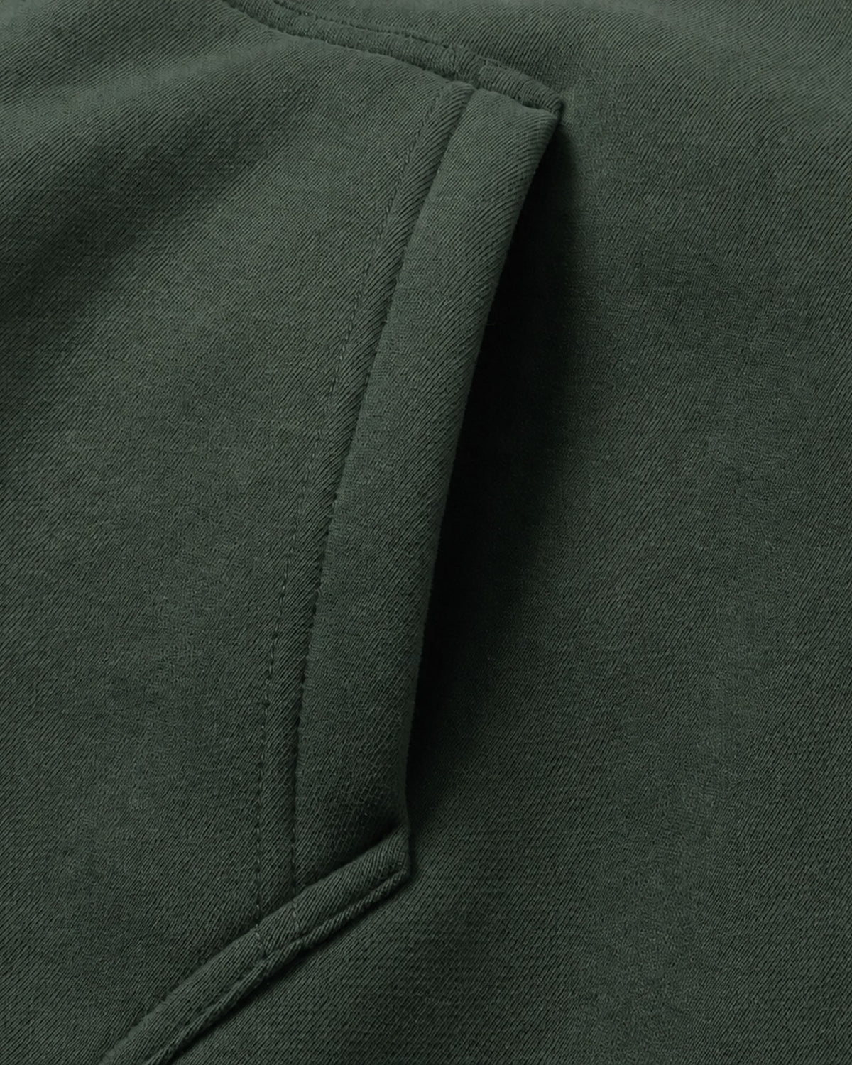 Essential Oversized Hoodie in Green, fabric and construction detail