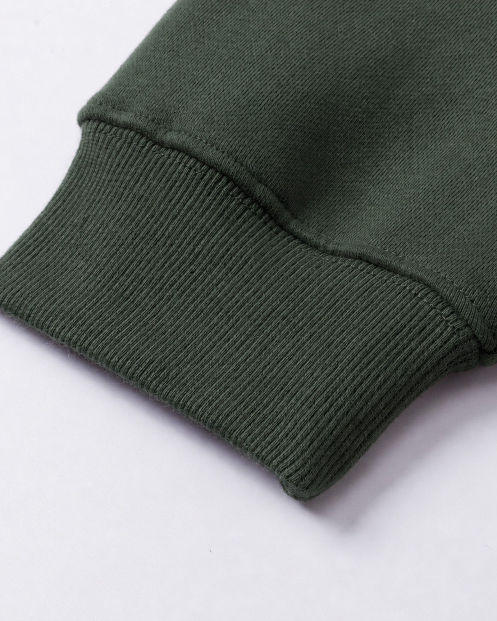 Essential Oversized Hoodie in Green, fabric and construction detail
