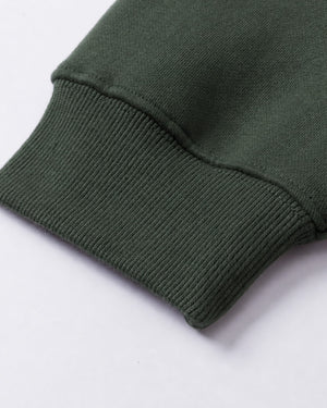 Essential Oversized Hoodie in Green, fabric and construction detail