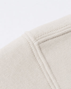 Essential Oversized Hoodie in Off-White, fabric and construction detail