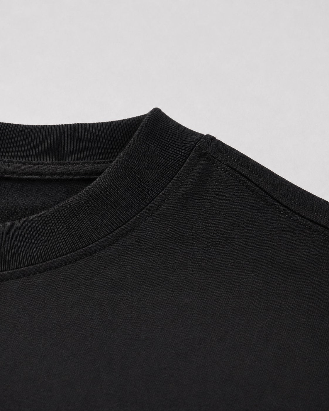 Essential Oversized T-Shirt in Black, fabric and construction detail