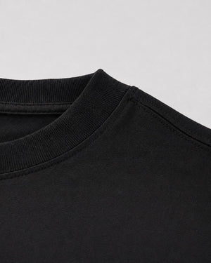 Essential Oversized T-Shirt in Black, fabric and construction detail