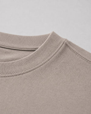 Essential Oversized T-Shirt in Brown, fabric and construction detail